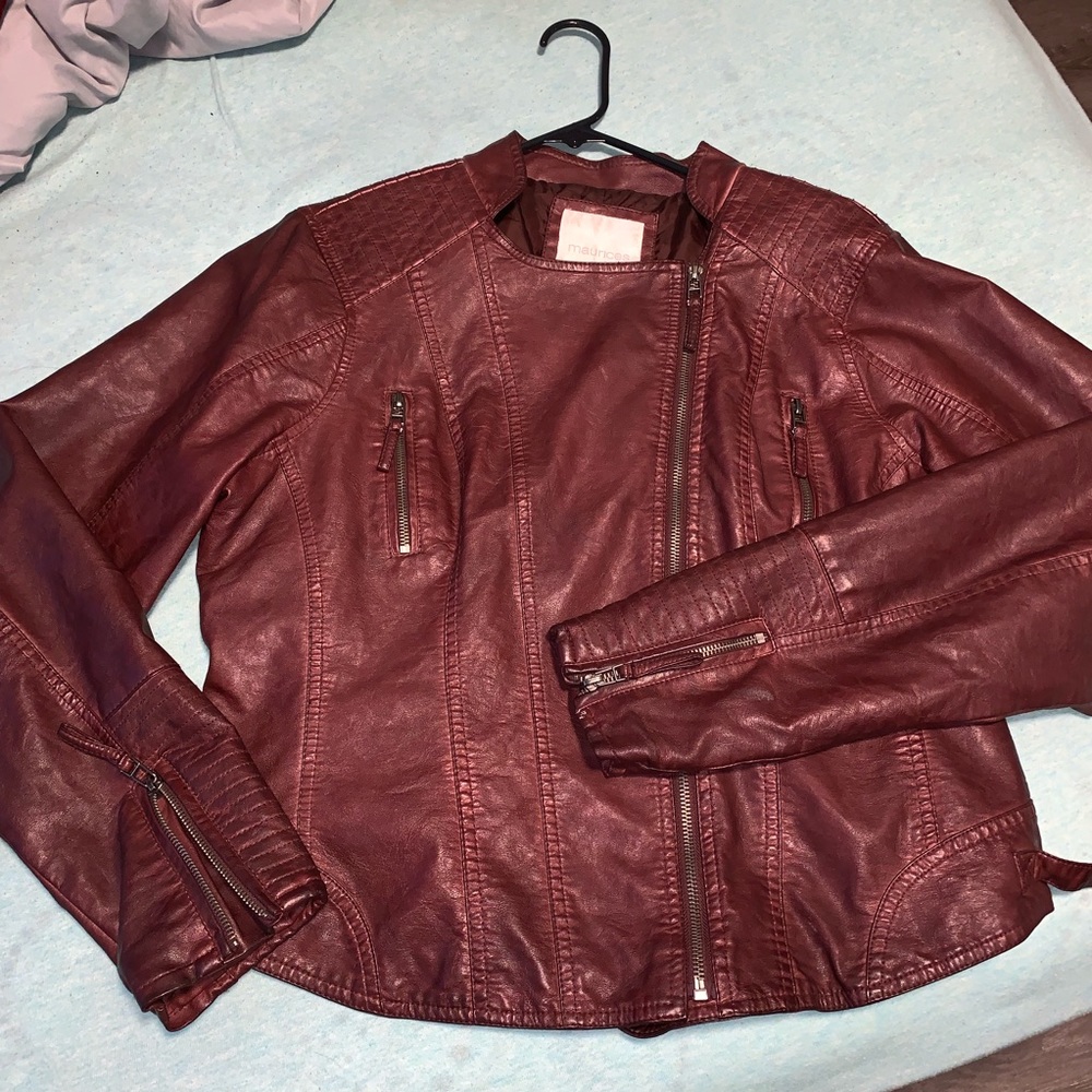 Burgundy Biker Jacket